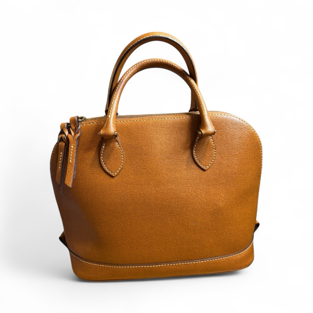 Dooney And Bourke EUC Elegant Tan Leather Satchel Handbag - Picture 2 of 7
